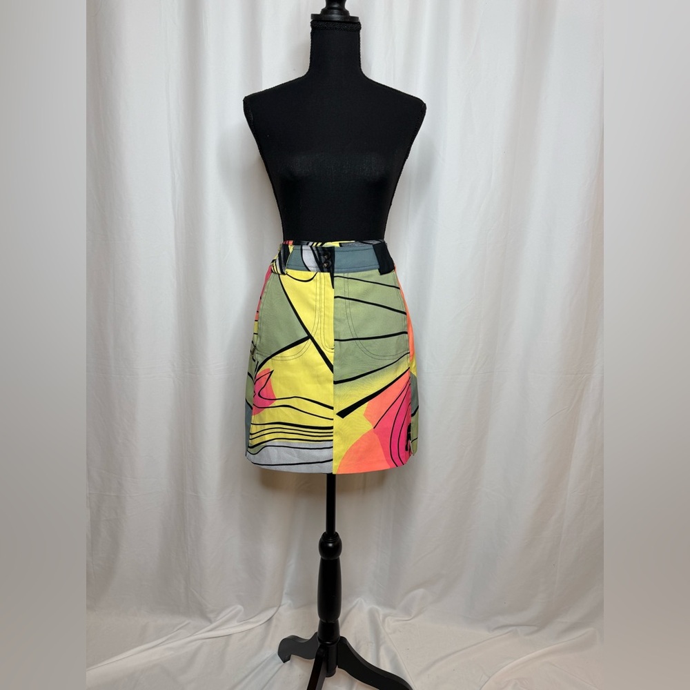 Jamie Sadock Multicolor Abstract Mini Skirt